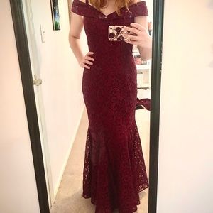 Burgundy maxi dress
